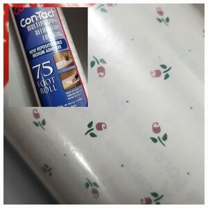 Contact Brand Self-Adhesive Vinyl Shelf‎ Liner 2002 White Rosebud 75'x18" NEW